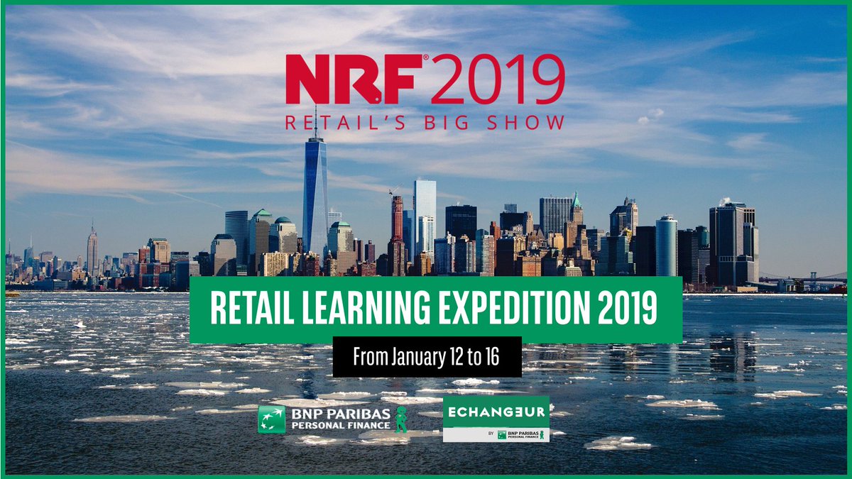 #NRF2019 is coming... BNP Paribas Personal Finance will be there with its partners for its Yearly Retail Learning Expedition.
After the #CES2019, follow us from New York with the hashtag #LEX2019PF (from January 12 to 16)
⚡️ STAY TUNED ! ⚡️