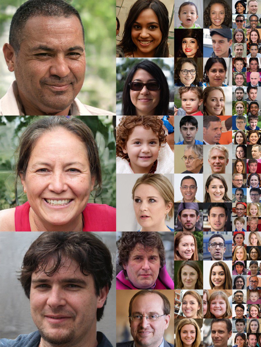 DorsaAmir's tweet image. None of these faces are real — they have all been generated through a neural network. We&apos;ve officially left the Uncanny Valley. More info here: arxiv.org/pdf/1812.04948…