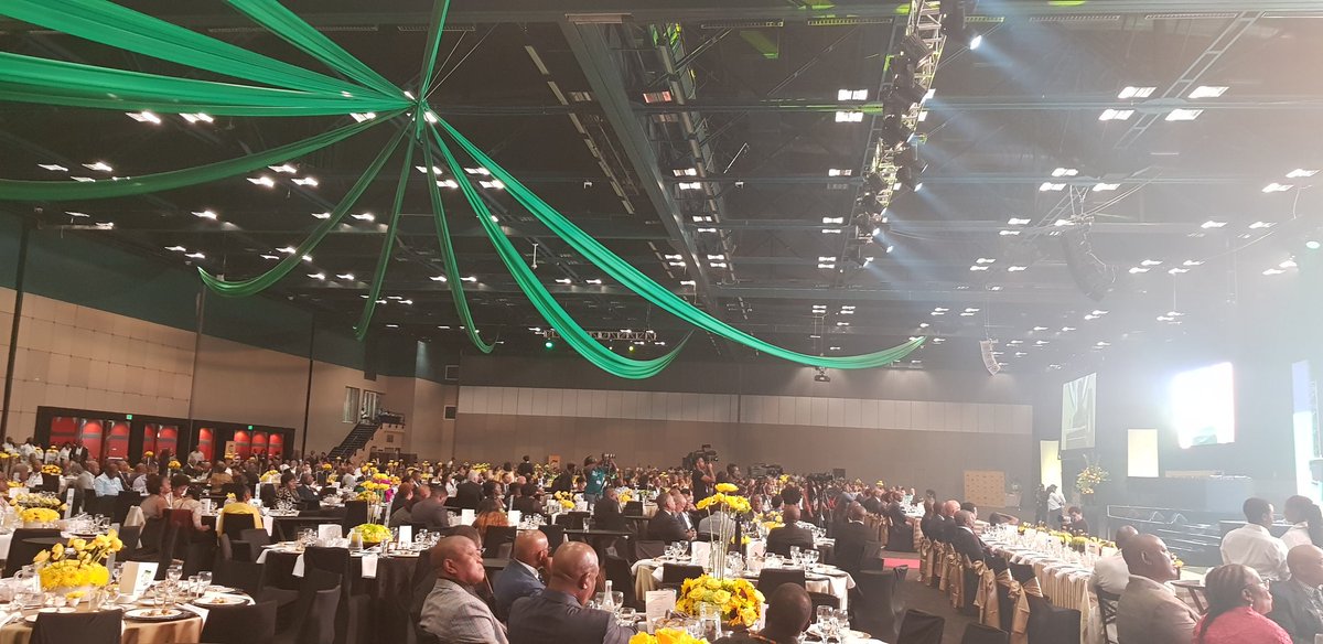 GwedeMantashe1's tweet photo. Attending the #ANCDinner. President @CyrilRamaphosa will shortly deliver a preview of the #PeoplesManifesto #ANC107 https://t.co/WLUKNhBiA2