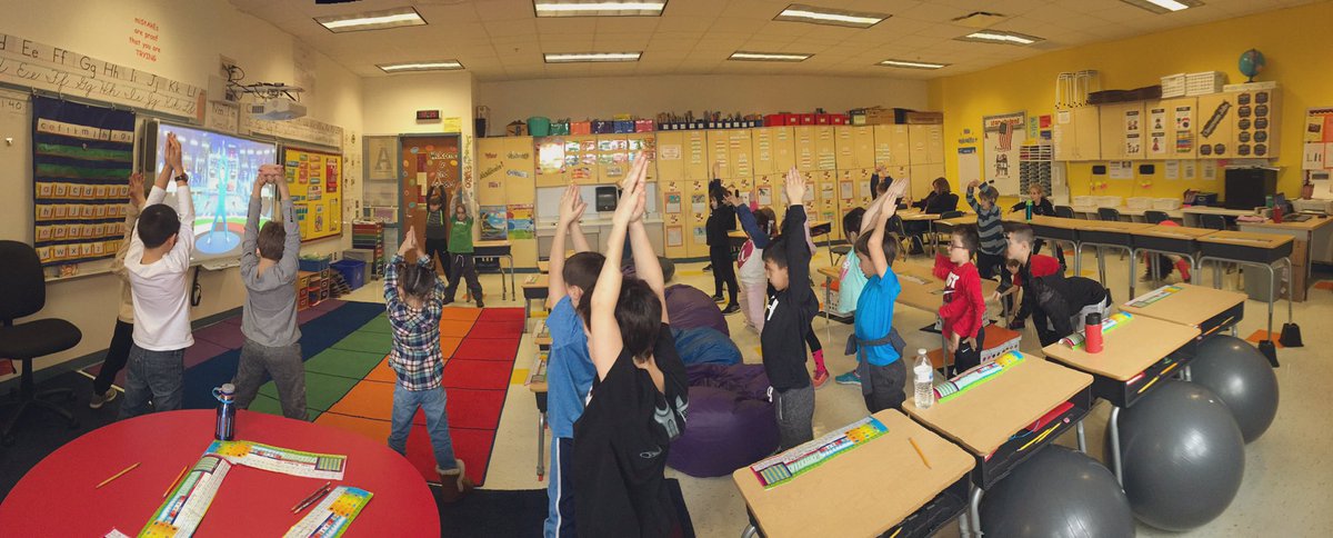 MrMurrayTJ's tweet photo. Before we take our NWEA Map test, #room110 is taking a quick break for a little @CosmicKidsYoga to get our mind and body prepared! #Namaste https://t.co/stBusva1tj