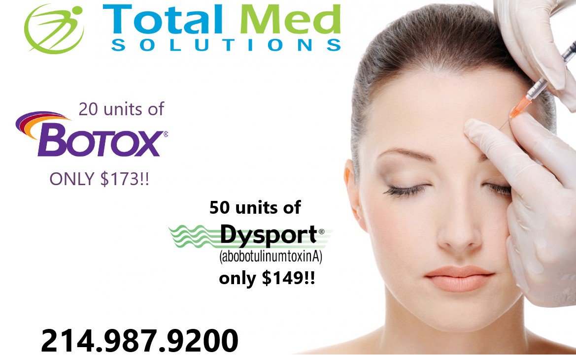 BOTOX OR DYSPORT? WHAT IS THE DIFFERENCE?? CALL US TODAY AND FIND OUT!
#TotalMedSolutions #TMS #DFWMedSpa # Injectables #Botox #Dysport #Allergan #Galderma #Allen #Dallas #Plano #Southlake #FreeConsultations #CallToday #BookToday