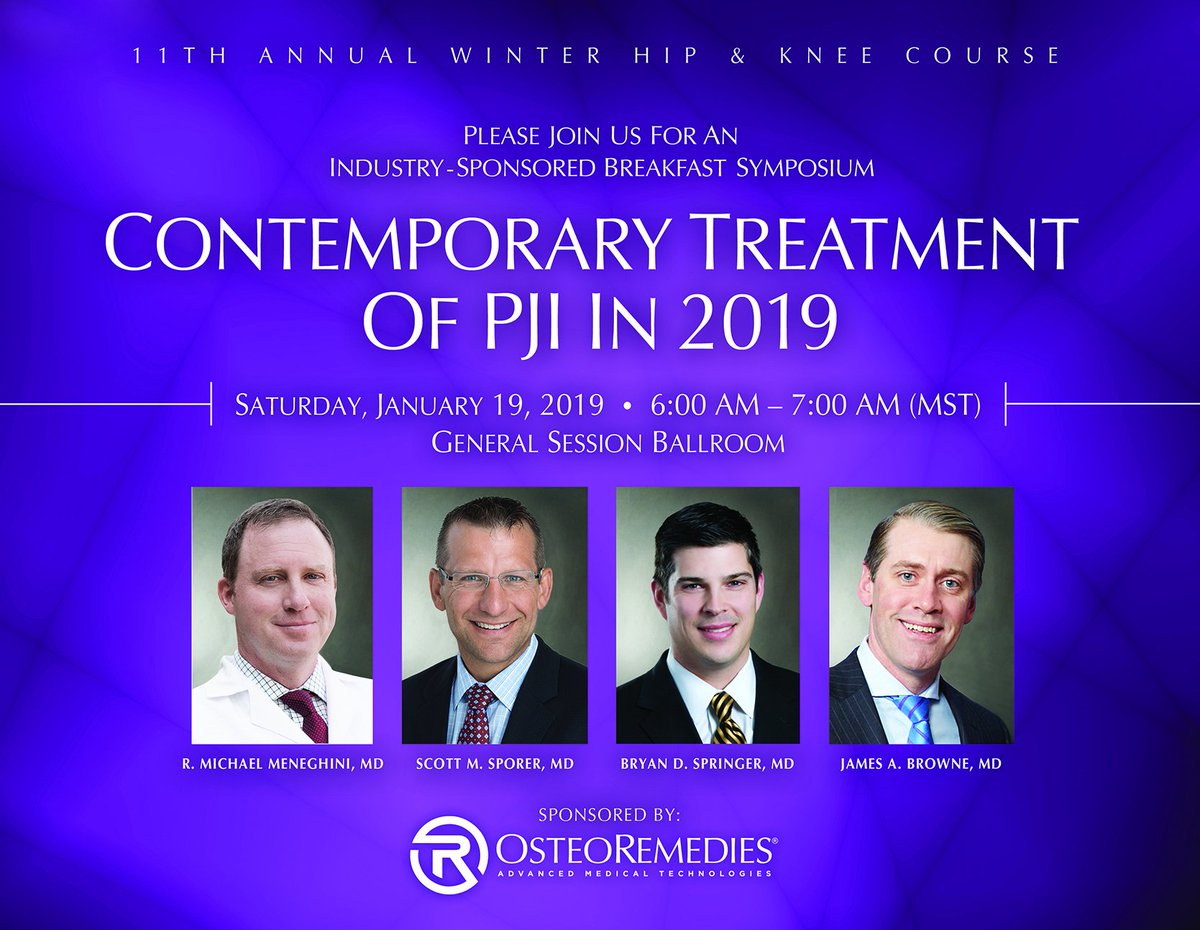 OsteoRemedies's tweet photo. OsteoRemedies® is proud to support #ICJR 11th Annual Winter Hip &amp; Knee Course in Vail, CO January 17 – 20. Come see us at our booth to learn more about our dual-antibiotic spacer and bone cement with Gentamicin and Vancomycin. https://t.co/OuLUsZOexF