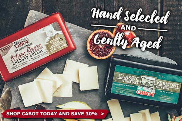 DakinFarm's tweet image. Our Annual Winter White Sale is Here!
All Cabot Cheddar and Cabot Gift Packs are 30% off until January 22nd, 2019
Stock up on Vintage Choice or Private Stock waxed blocks, flavored Cabot cheddar, Founders' &amp;amp; Legacy Collections, and all of the Cabot Collections and Save!