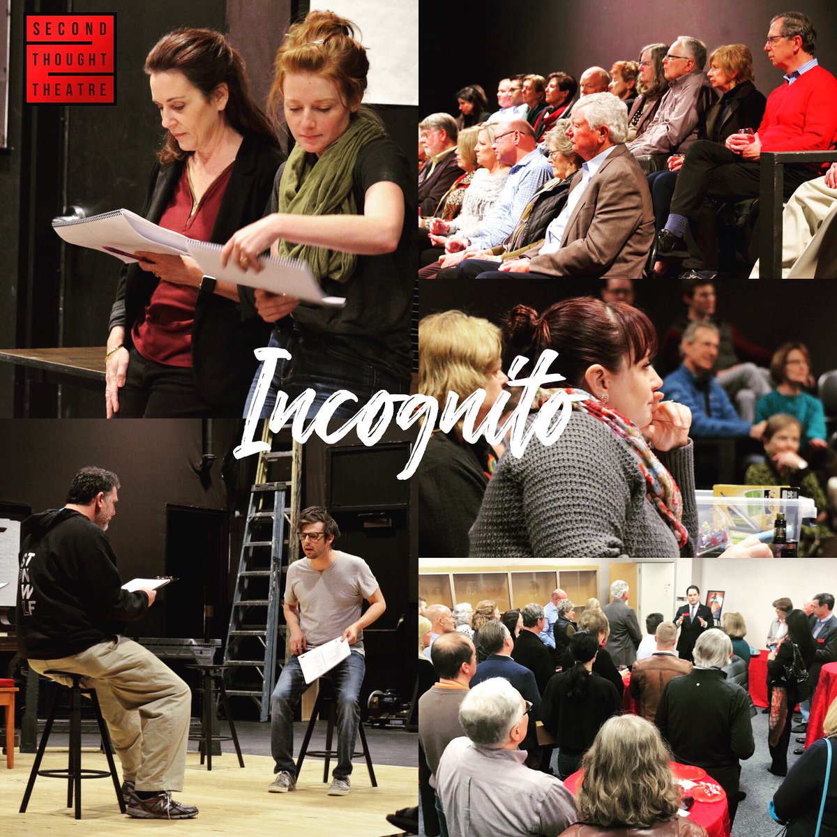 thinkSTT's tweet photo. Last night the cast of INCOGNITO had a full house of support. Thank you to everyone who helps make Second Thought Theatre a place to create daring, intriguing and meaningful work on the stage. | INCOGNITO: Jan 30 - Feb 23 |  #sttincognito #dallastheatre #thanks #rehearsalprocess https://t.co/IZJ68ilavs