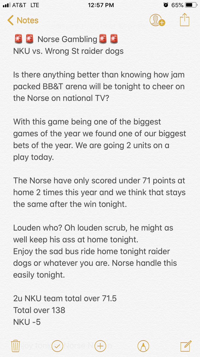 NKUPIZZAPACE80's tweet photo. 🚨🚨 The picks are in🚨🚨 Pizza Patrol coming in hot tonight with not 1... not 2.... BUT 3 plays tonight. One being a 2 unit bet. Enjoy the night Norse Nation and as always #MoMoneyMoPizza https://t.co/yNszZ7PRvn