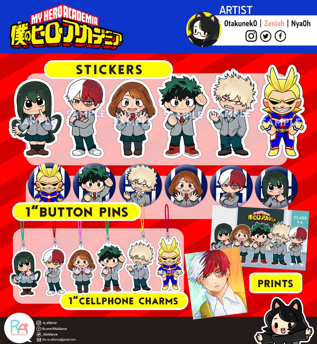 _RAAlliance's tweet photo. Our Boku no Hero Collections!!! Includes: Stickers, 1'' button pins, charms and prints.
#bokunohero #bnh #myheroacademia #stickers #charms #buttonpins #prints #RAproducts #RAcollections #tsuyu #todoroki #ochaco #deku #midoriya #bakuugo #allmight https://t.co/tUe8gRaPU7