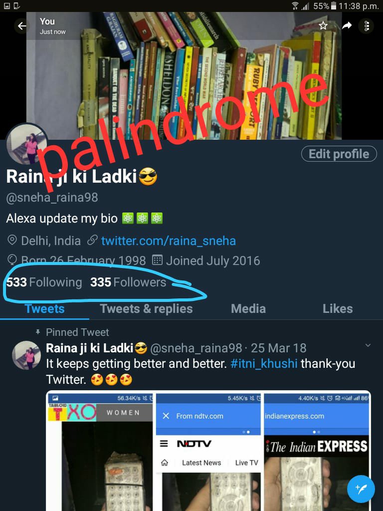 sneha_raina98's tweet image. Ohho palindrome #ProgrammersHumour #pattern #twitterfollowers
