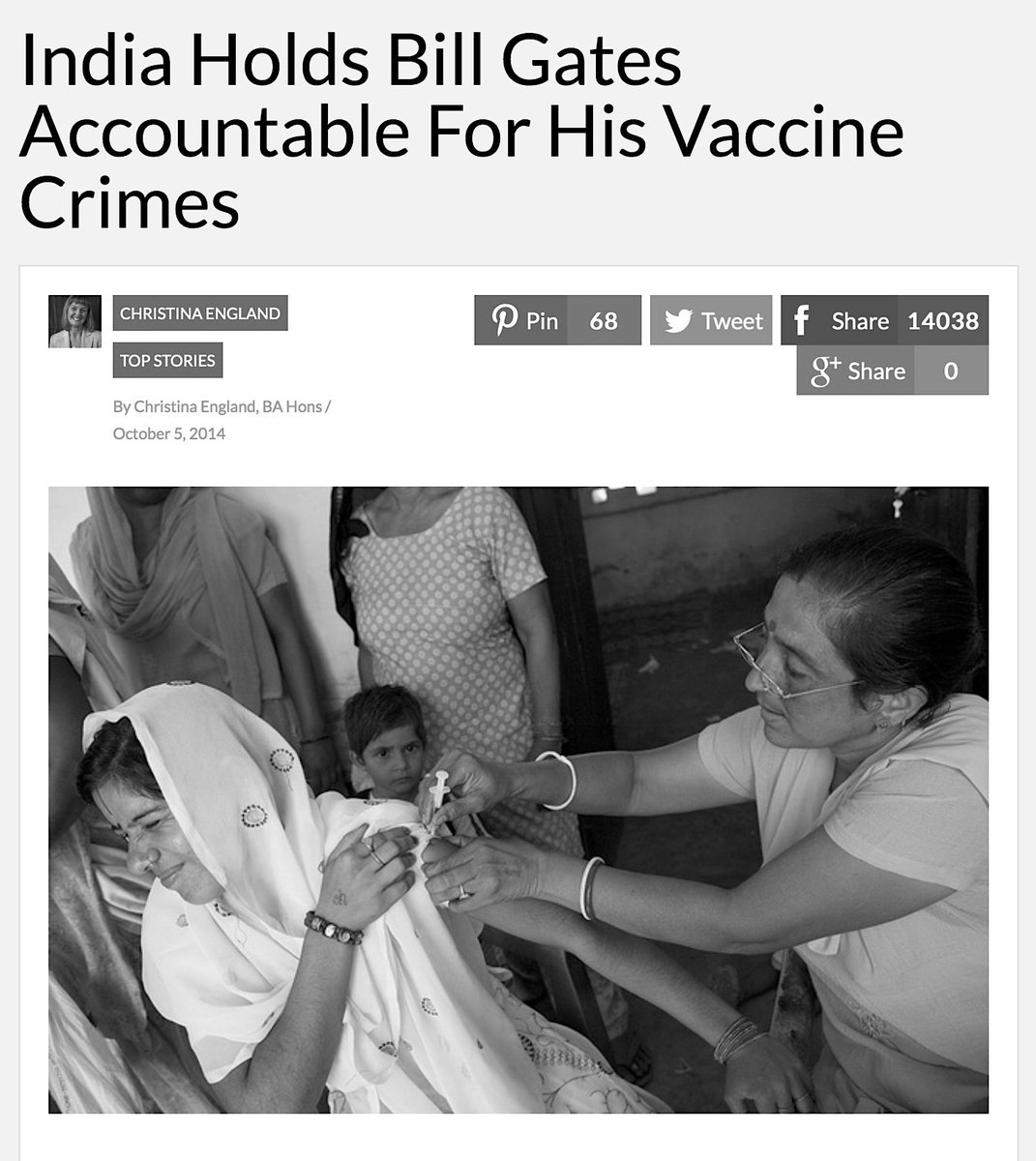 Anon On 8Chan Suggested That Gates Were Trembling With Fear Now That The Clinton Foundation Is Under Multiple Federal Investigations. GF Already Face Lawsuits In India Due To An Investigation By The Supreme Court Of India.October 5, 2014. https://vactruth.com/2014/10/05/bill-gates-vaccine-crimes/ #QAnon  @potus