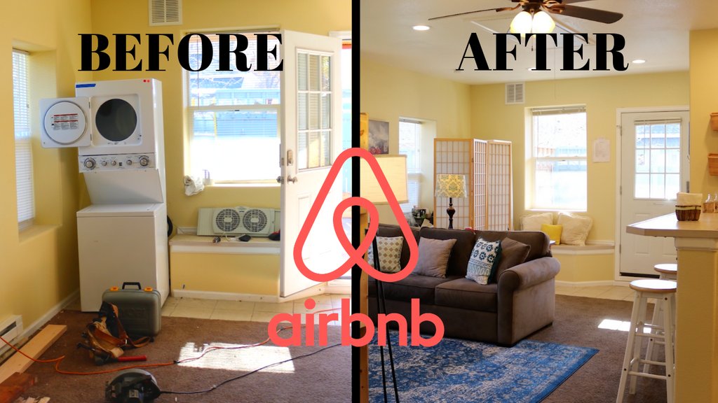 CarlaandConner's tweet photo. Check out our newest property and the INCREDIBLE transformation! (Before &amp; After) https://t.co/J37P92jKrn 
#airbnb #airbnbtransformation https://t.co/sXki0LQNdr