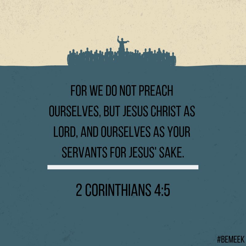 meekword's tweet photo. #Verseoftheday 2 Corinthians 4:5

Want to hear more of God's Word? You can do so at any time by tuning into the @DailyAudioBible at https://t.co/5rUWldzkFG
-
-
#Bible #PreachingJesus #Submission #bemeek https://t.co/bStZrxEE8C