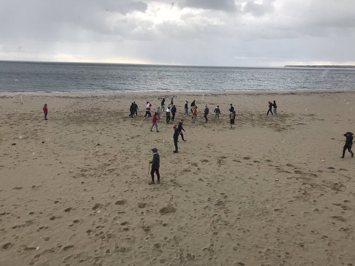 A little cold never stopped these pioneers from a game of football on the beach! #KairosOnTheCape