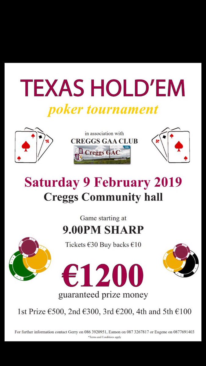 GaaCreggs's tweet photo. Keep February 9th free if you fancy a game of poker. ♦️ ♠️ ♥️ ♣️ https://t.co/mT4LVCj01r