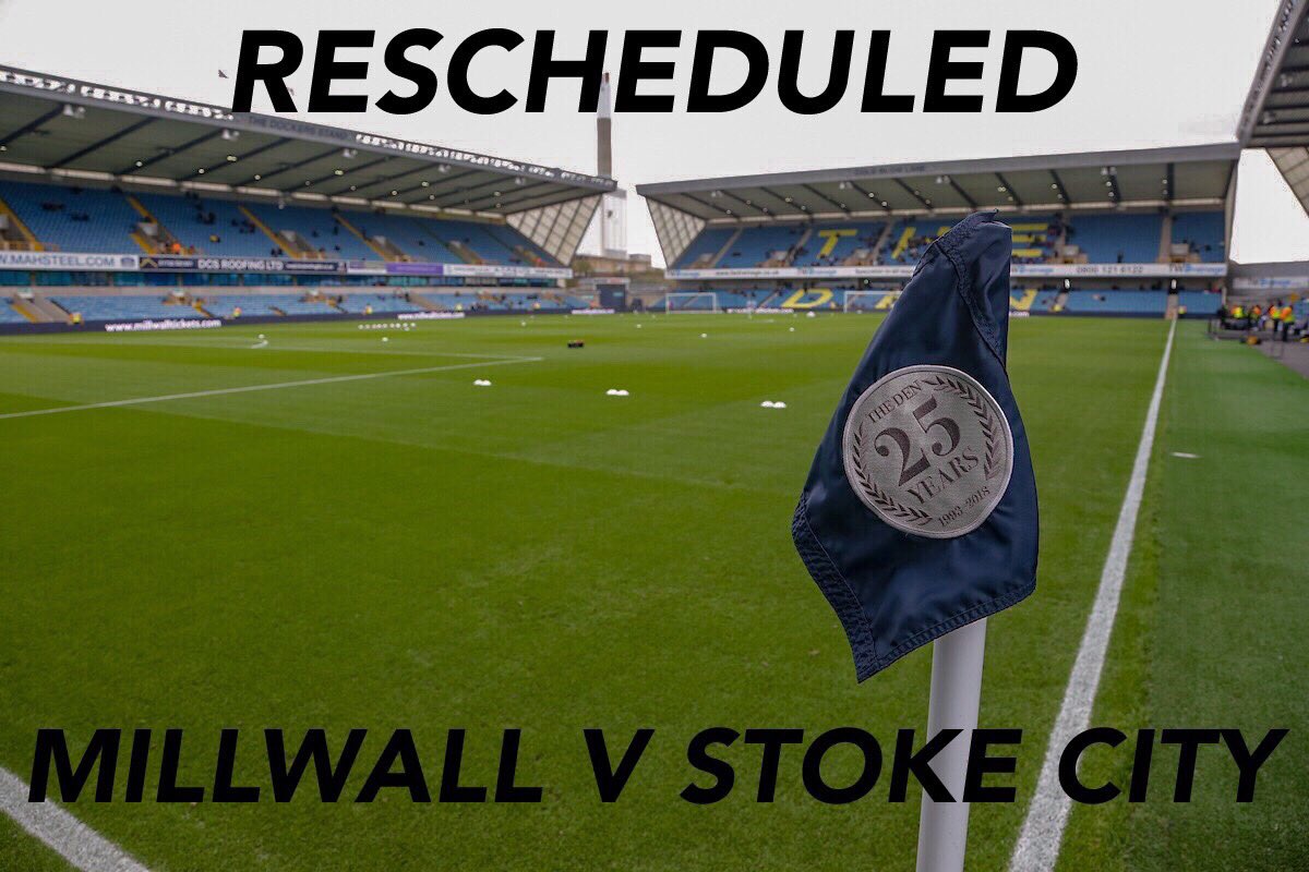 MillwallVFL's tweet photo. RESCHEDULED | Tonight’s fixture against Stoke City will now be played tomorrow night at 8:30pm!

#MillwallFC🦁 https://t.co/2tmsFB084h