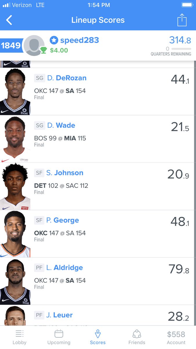 speed283's tweet photo. @dfscruz80 Excellent use of players in double OT game! https://t.co/Y8ppqpxDE4