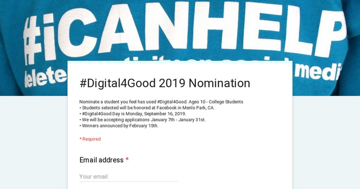 afterschoolapp's tweet photo. Over the past two years, we have been proud to support #Digital4Good. Nominate a student who is making an impact online and help us celebrate their work. #ICANHELP #AfterSchoolWillHelp 

Nominate Today: https://t.co/uL3wysv78e https://t.co/2Cz8FX3KPq