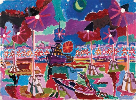 S_Galimberti's tweet photo. Bateau sur la lagune, Venise, 1955  Charles #Lapicque    #art https://t.co/o0K4NY4sG9