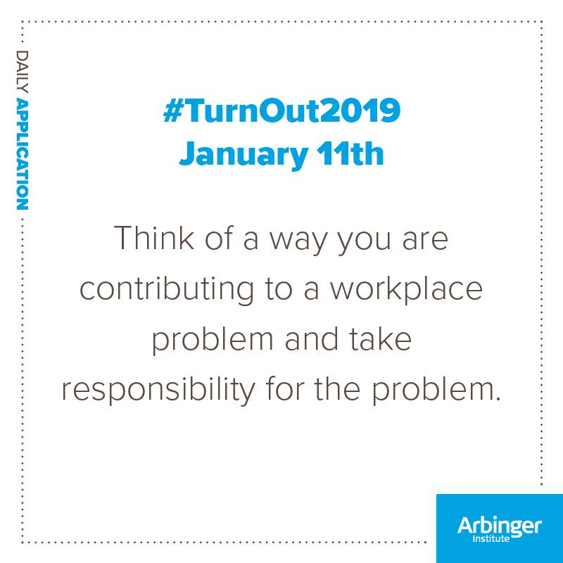 Arbinger's tweet photo. Here's a chance to win prizes including a complimentary speech for your organization! To start off your year the outward way, we're launching #TurnOut2019! If you try a daily application and comment on the social media post with your story, we'll enter you to win a prize. https://t.co/hOlcNFXmIH