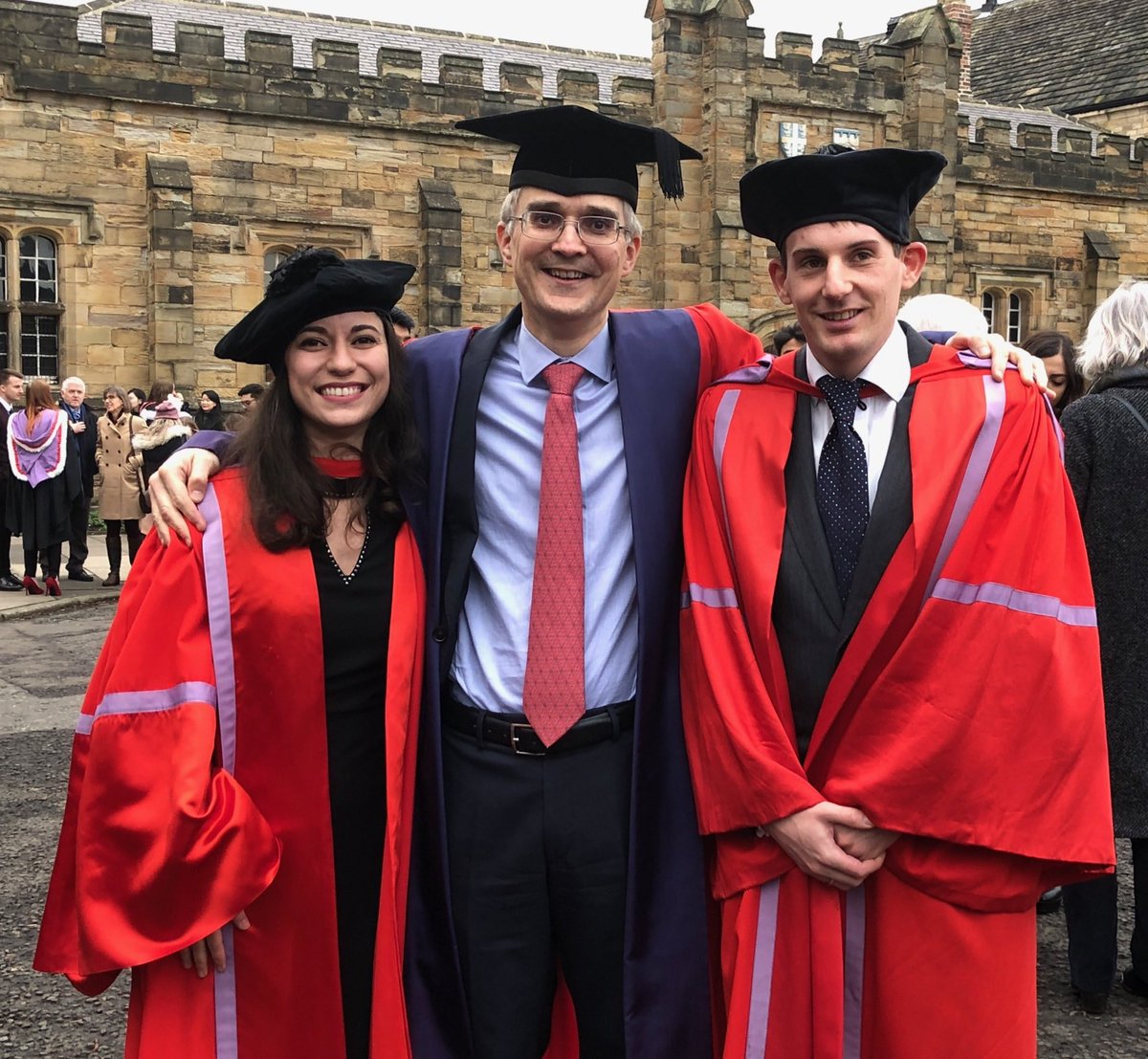 johnsoevans's tweet photo. Congratulations Luiza and James on their PhD graduation day ⁦@DurhamChemistry⁩ ⁦@durham_uni⁩. Great theses on great work by great people. 👏👏👏 https://t.co/vAjZj5nVG0