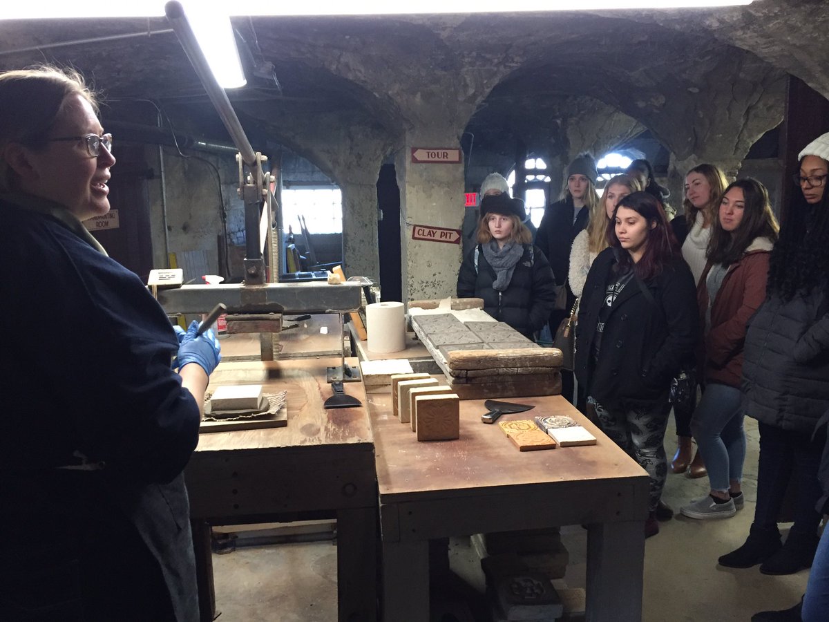 NBCceramics's tweet photo. Students learned about tile making today at the Henry Mercer Fonthill Museum! @NBCArt @EmerMatt https://t.co/lu12U18ajr