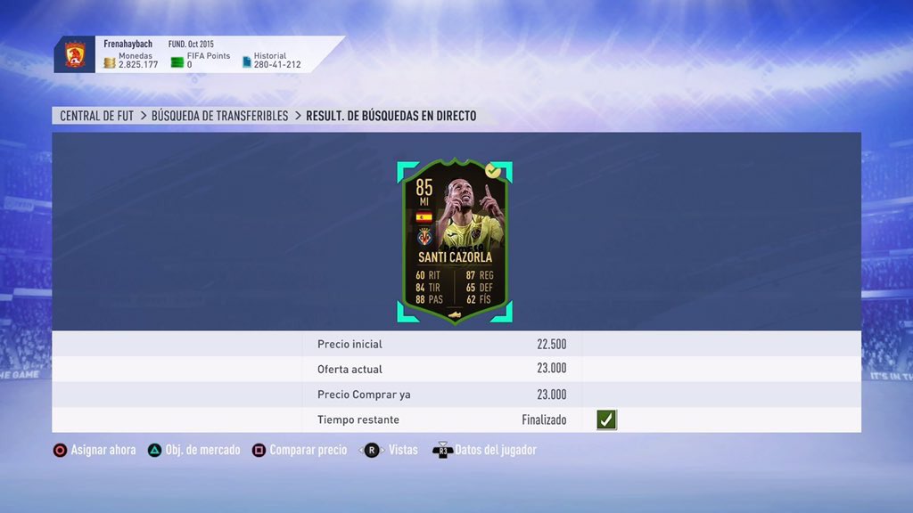 FIFAUTTRADEOS's tweet photo. SACADA! 🔥 

👉🏼 Ayer dijimos de comprar a Cazorlas en 23.000 por aquí, y, en menos de un día sube más de 7K por carta.

✅ Brutal beneficio y para ello hacemos #SorteoFlash de 25.000 coins entre los RT, follow y que estén en mi Telegram! https://t.co/acWwWdDRE7

⏰ Mañana premio! https://t.co/OvCJEWJ6q2