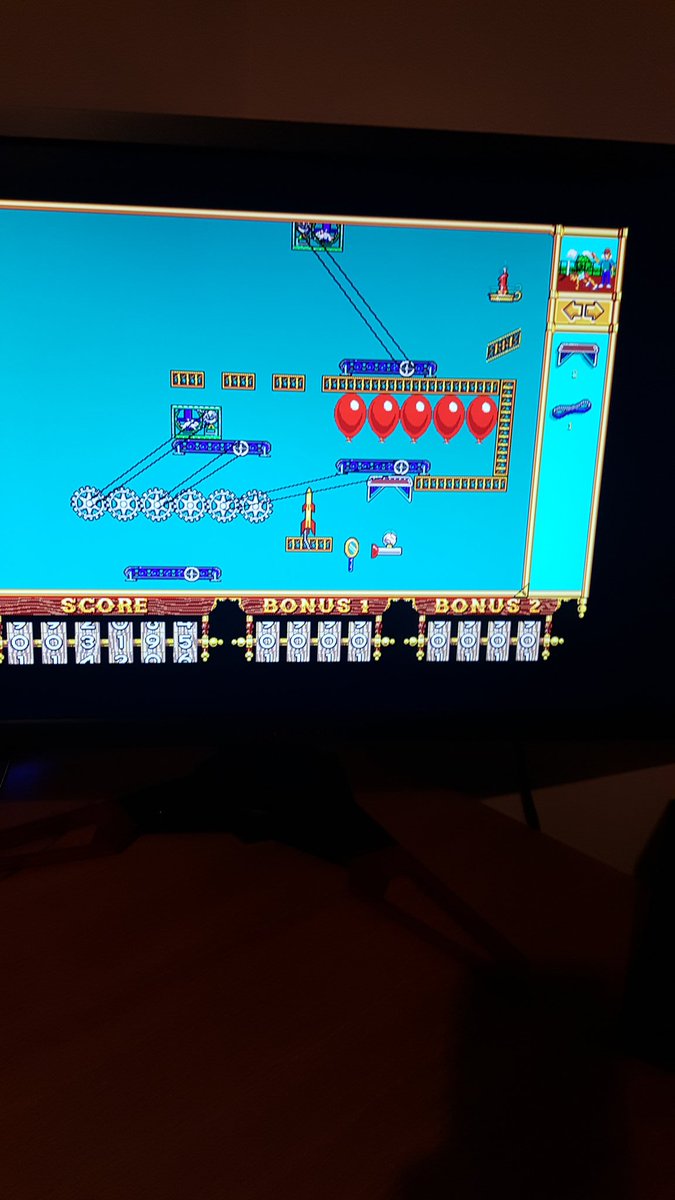 retroclarence's tweet photo. You know a puzzle game has its hooks in when a solution hits you when you're not even thinking about It!! #incrediblemachine #RAgameclub https://t.co/3pcUBqcaF5