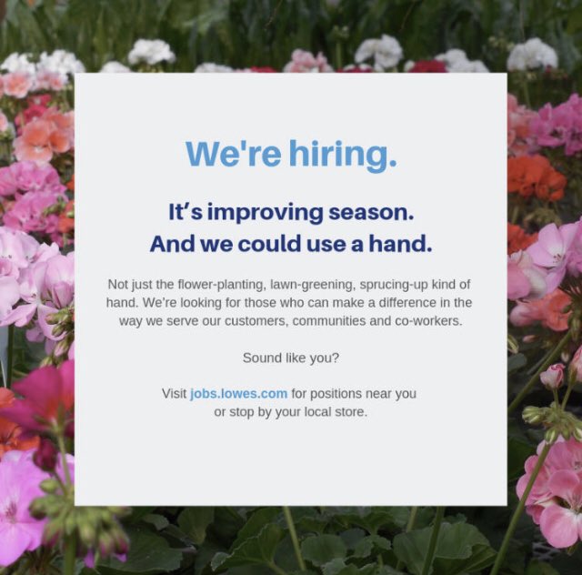 sharpe_sharp's tweet photo. @GVLtoday Spring will be here soon and we are looking for YOU to join our team!!  #careers #lowes#UpstateSC. Visit https://t.co/AbYH3m7eg0 https://t.co/7RD9lM63My