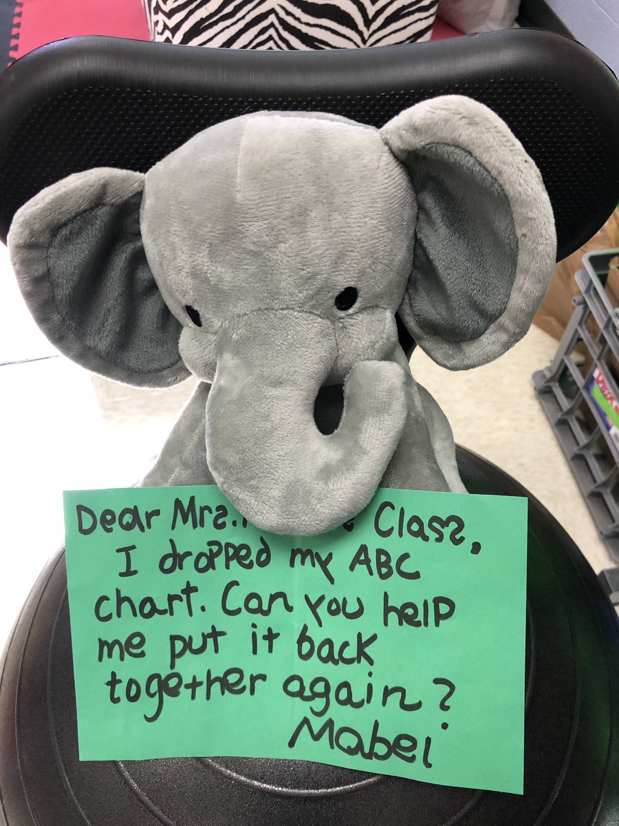 KindersSles's tweet photo. K Ss excited about using their letter knowledge to analyze and help their mascot put the alphabet chart back together! @SeldensLanding #SELK19 #SEL19 #lucycaukins #unitsofstudyphonics https://t.co/jQ61vAtCyG