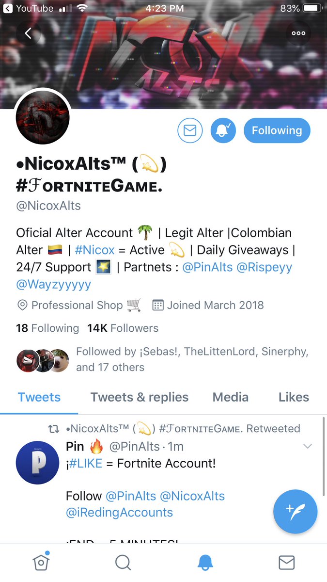 EnziGives's tweet photo. @PinAlts @NicoxAlts @iRedingAccounts Here’s proof https://t.co/nqVvYcVMYR