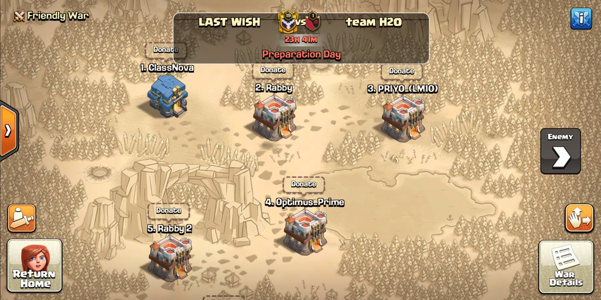 Here We Go 🤙
Cwl Hi-Lite Playoffs Round 1 
No Bats &amp; No Slamer 
Willbe An Existing War 
Good luck Guys #TeamH20