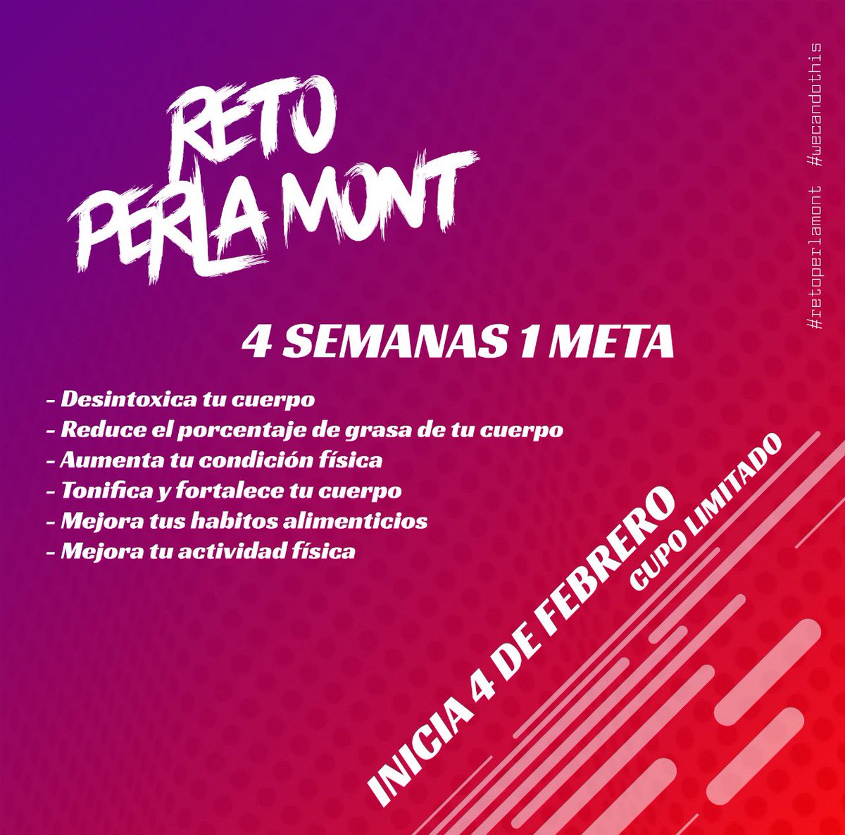 perla_mont's tweet photo. ¡Ya tenemos fecha de inicio! Próximo 4 se febrero.
Se trata de saber elegir. No debemos vivir siempre a dieta, se trata de mejorar nuestros hábitos, y así poder alcanzar resultados sostenibles y prolongados. #retoperlamont #wecandothis https://t.co/BAsVcWf1ll