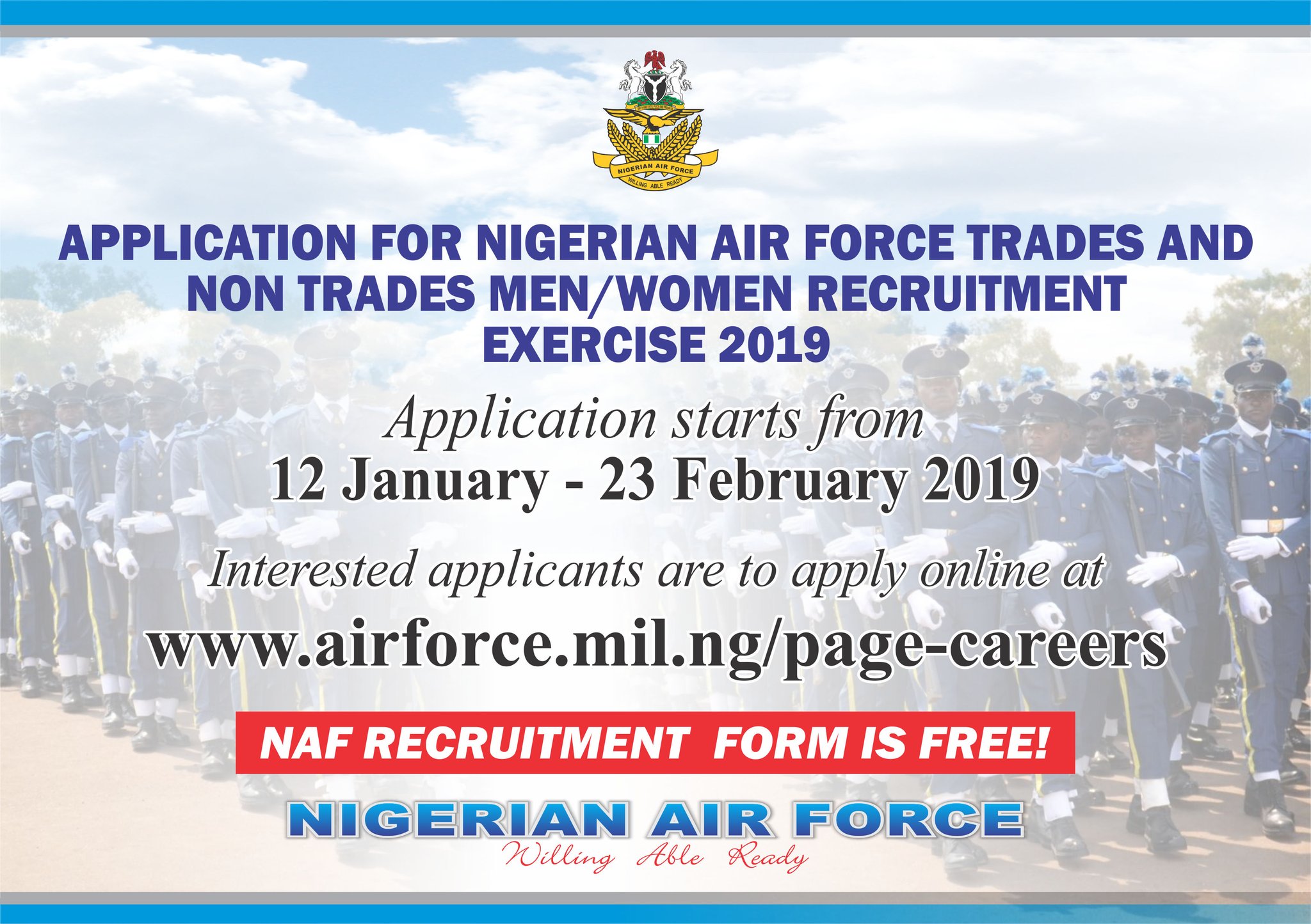 Nigerian Air Force on X: &ldquo;Application Guidelines PLEASE READ THE 