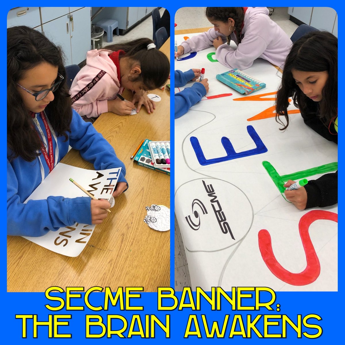 ClaudePepperES's tweet photo. CPE art students working on the SECME banner. #stemforce #thebrainawakens @STEMDesignation @MDCPSSouth @MDCPS https://t.co/SpTCx7fmKK