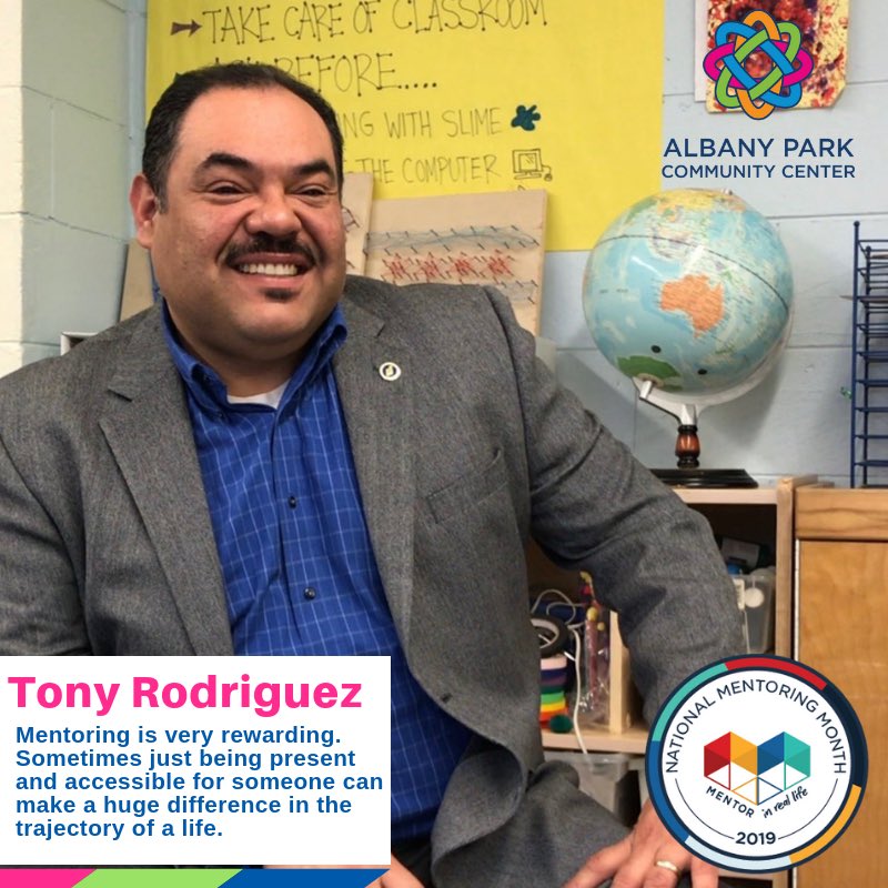 apccchgo's tweet image. In observance of #nationalmentoringmonth, we are highlighting a few of the incredible mentors in @apccchgo’s Volta Elementary Mentoring Program. 

Learn more about Tony Rodriguez, a husband, father and Real Estate Broker who lives, works and volunteers in the Albany Park area.