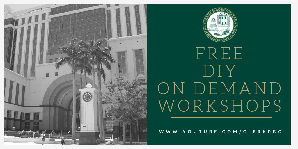 ClerkPBC's tweet photo. . @ClerkPBC has the tools you need to represent yourself in court. Our #DIYOnDemand videos give you a step-by-step guide to the legal process. Check out the library of videos available on our YouTube Channel: https://t.co/S38gnJfJBa #ClerksServeFL #SelfServiceSaturday https://t.co/AwlePhDrs8