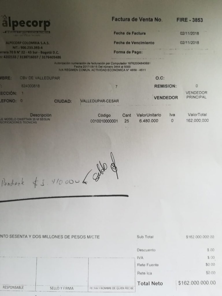 Sobrecosto con el unico proveedor al que siempre le ha comprado @alpercorp asi como los uniformes siempre los confecciona el hermano, estando mas económico en el mercado. Desconociendo el comite de compra de bomberos. <a href="/contraloriavup/">Contraloría Municipal de Valledupar</a> <a href="/Semlacalle/">Semanario La Calle</a>