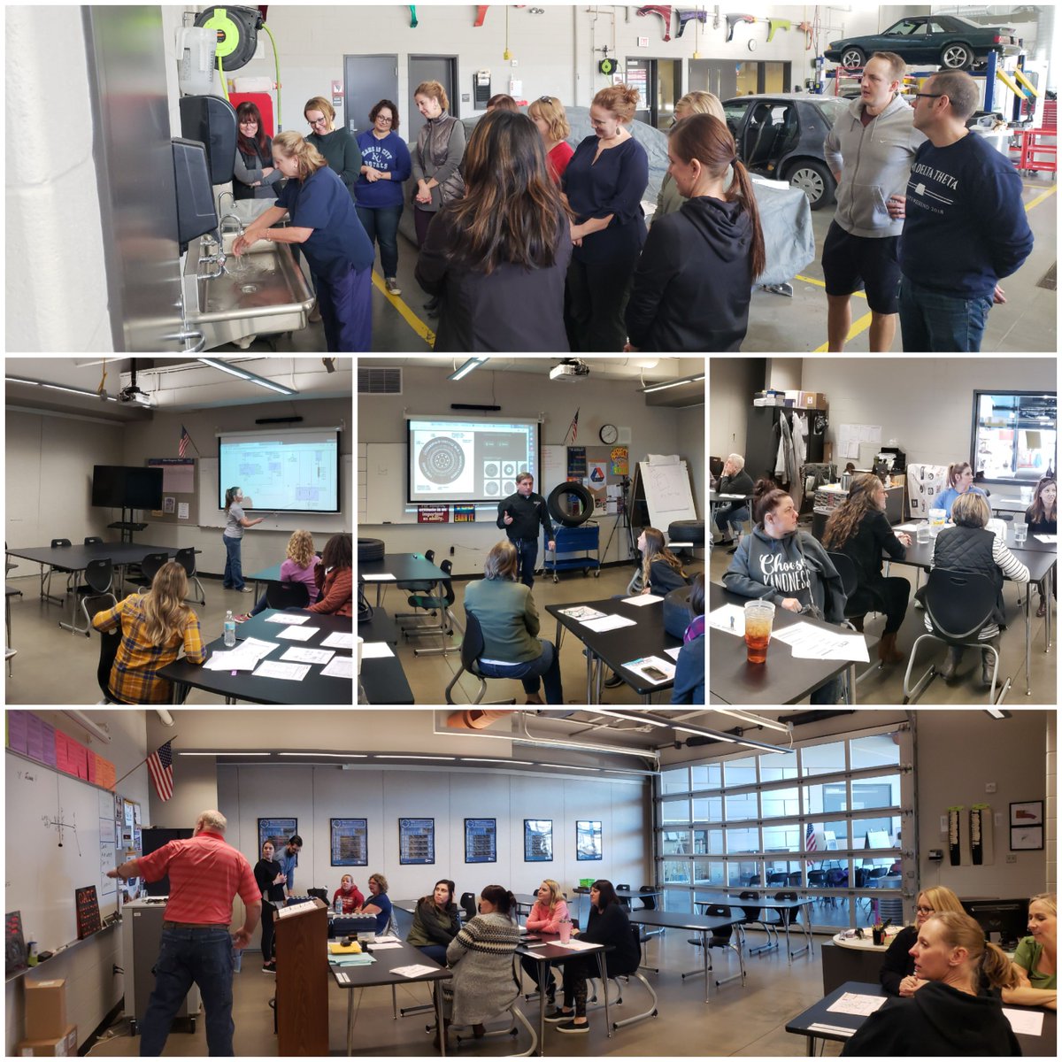 OATCRoadrunners's tweet image. Counselors learning: CNA-handwashing &amp;amp; germs, Welding Tech-symbols &amp;amp; groove geometry, Auto Collision-mix ratios &amp;amp; calculating material cost, Auto Tech-electrical wiring diagrams &amp;amp; tire sidewall identification. We ALL had a good time &amp;amp; 34/50 said it was the best part of PD day!