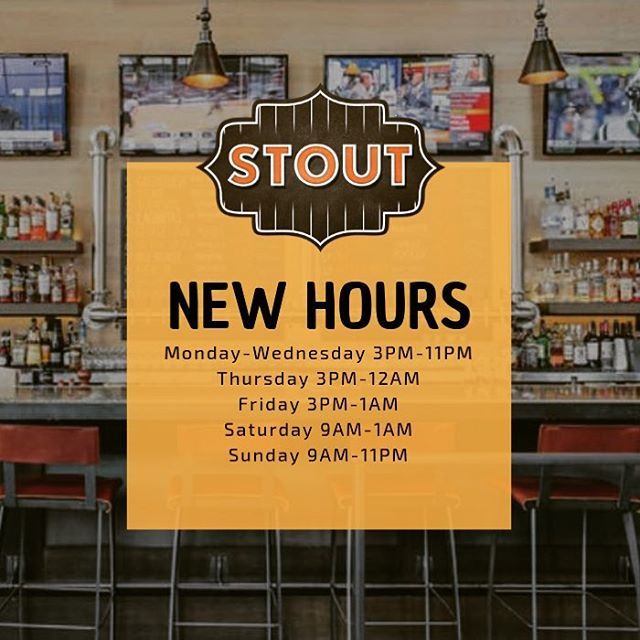 STOUTSeattle's tweet image. We’ve tweaked our hours a bit, but don’t worry we’re still open during your favorite hours! See you this weekend for Playoff games and Brunch!