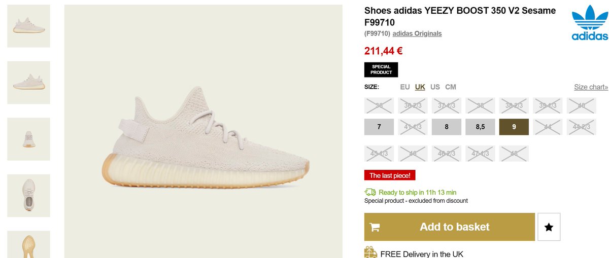 yeezy 350 sesame stock numbers