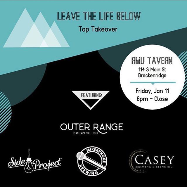 If you’re in Breckenridge tonight, come hang out with us, @outerrangebrewingco, @caseybrewing & @mikerphonebrewing at @rmubreck! We’ve got Jammy and the fresh du Blé pouring!