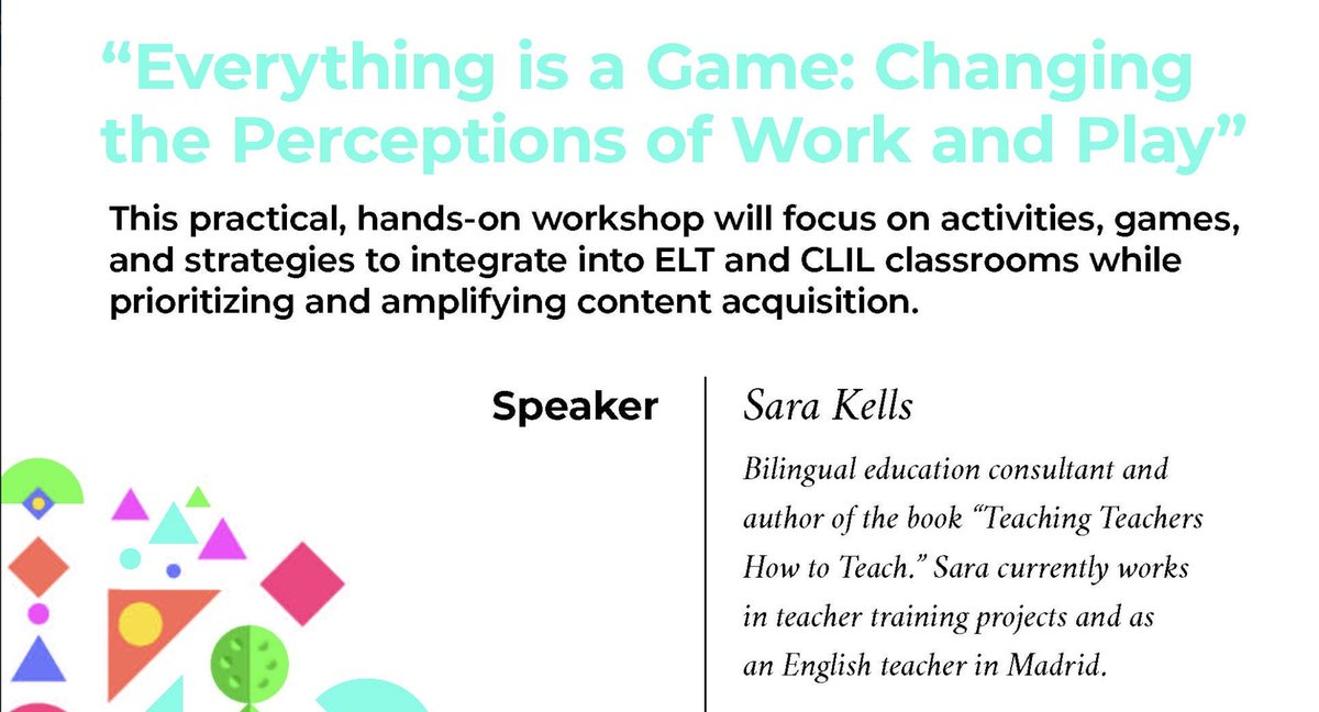 AlbaEspinar's tweet photo. Another fav. workshop in #CIEB2018 Great way to include CLIL in our class to go deeper on contenct acquisiton through a L2. @SaraKells #CATBL18 https://t.co/LKk2sBfYTv