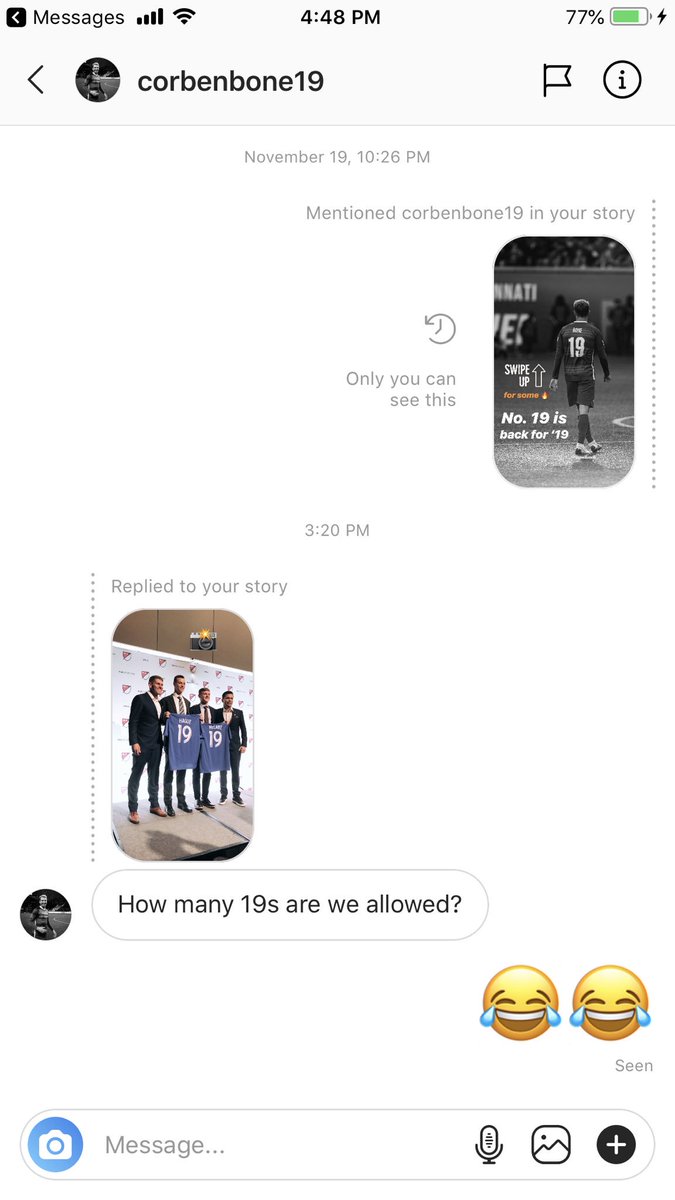 😂😂 RT <a href="/fccincinnati/">FC Cincinnati</a>: You’re still our true No. 19, <a href="/CorbenBone/">Corben Bone</a> 😉
