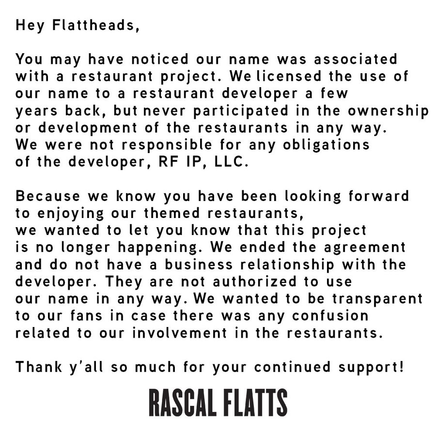 Rascal Flatts Withdraws From Restaurant Project Questions Remain On What S Next For Cleveland Spot Wkyc Com