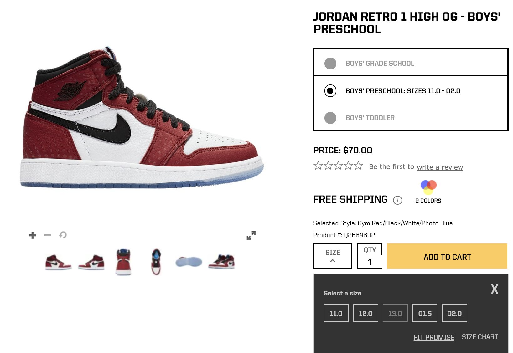 jordan preschool size