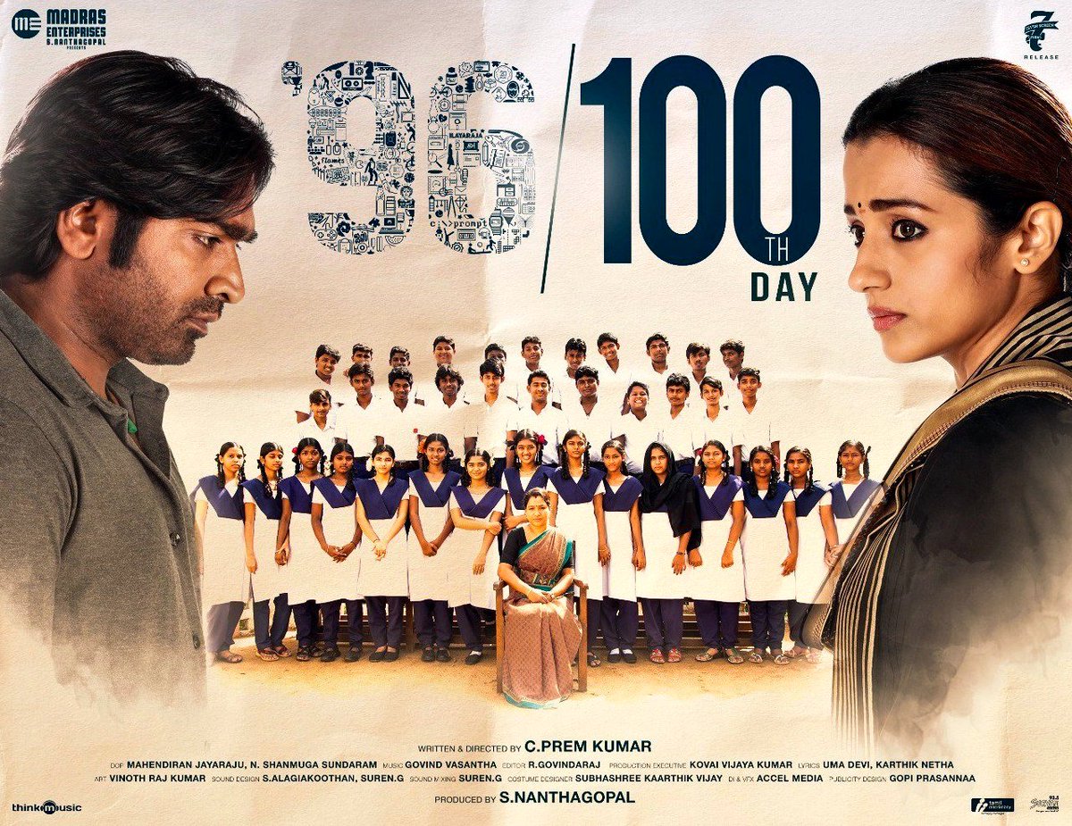 _Abdul_Basith's tweet photo. 100-Days for 2 of the Biggest Super Duper Hits of 2018. 👏
#100Daysof96Love ❤   #Ratsasan100 🎁  @VijaySethuOffl @trishtrashers @vishnuuvishal https://t.co/9Aq4w36a3z