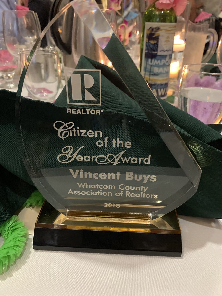 Honored to receive the Citizen of the Year award from the Whatcom County Association or Realtors for my work to #fixHirst this last year. Thank You!
