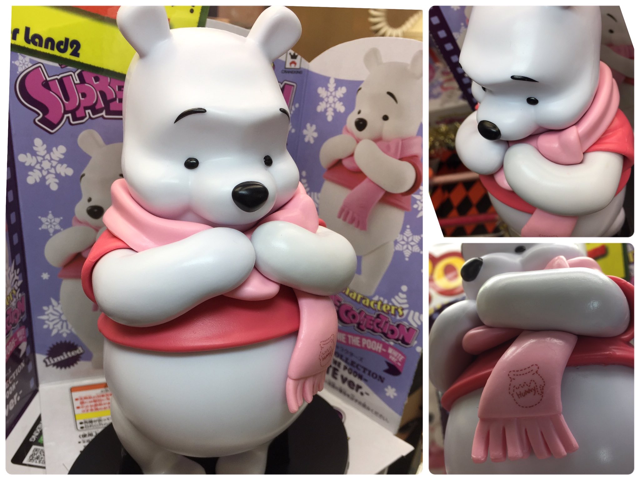 ネバーランド2 ディズニー Supreme Collection プーさん ホワイトver 入荷しましたっ 真っ白なプーさんっ ﾟ ﾟ 暖かそうなマフラー巻いた冬の装い お腹出てるけど T Co J0qq2pgbhh Twitter