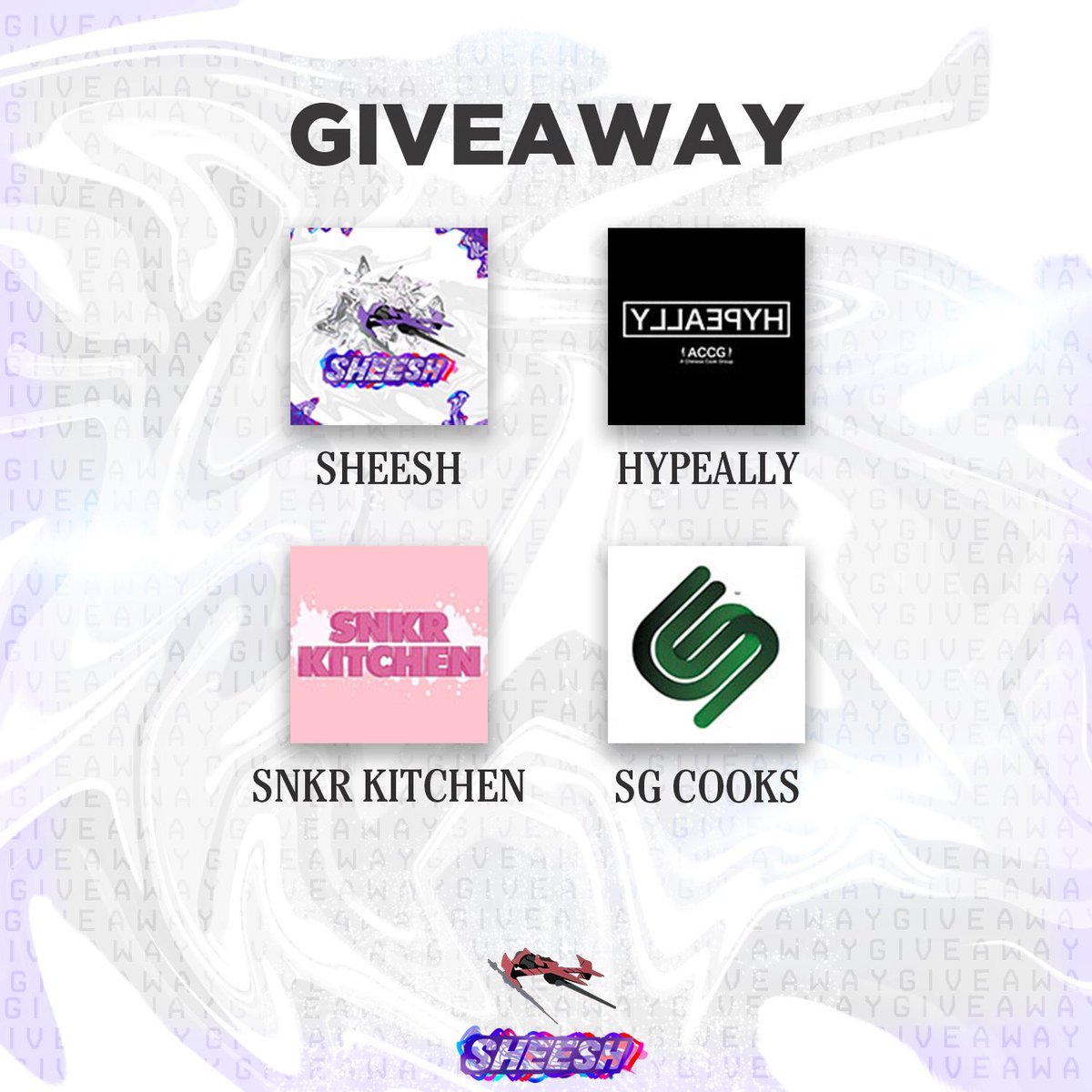 hypeallyio's tweet image. 💈Giveaway 💈

1 Month of @SGCoooks  - 2 Winners
1 Month of @hypeallyio 
1 Month of @snkr_kitchen 
1 Month of @sheesh_io 

Rules : 
1. Like ❤️ 
2. Retweet 
3. Follow All Accounts