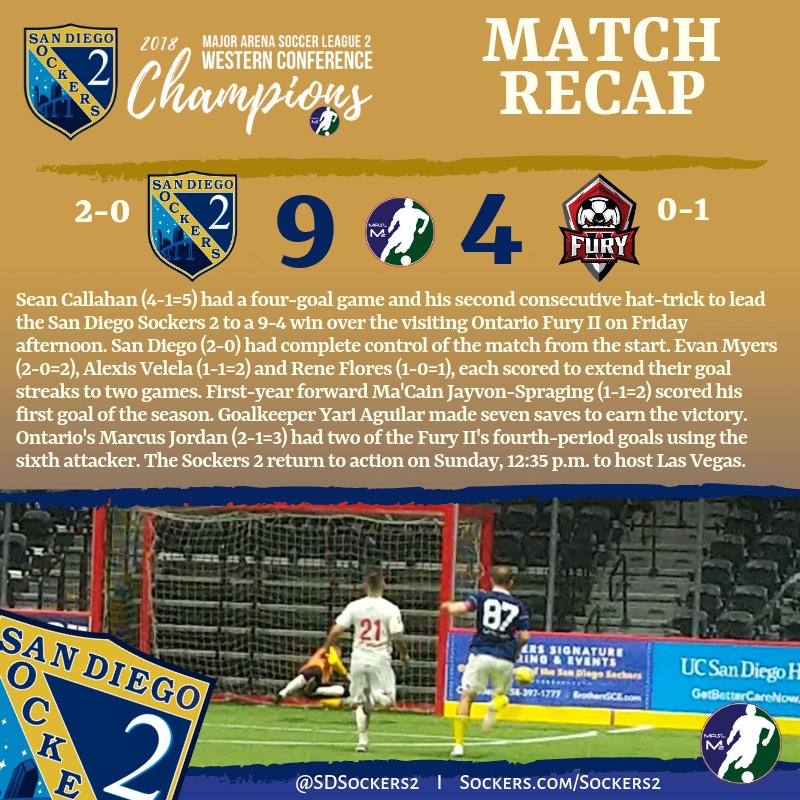 Match Recap: San Diego 9 - Ontario 4

📰sdsockers.com/news/sockers-2…
<a href="/SDSockers2/">San Diego Sockers2</a> <a href="/ontariofuryii/">Ontario Fury II</a> @m2arenasoccer
