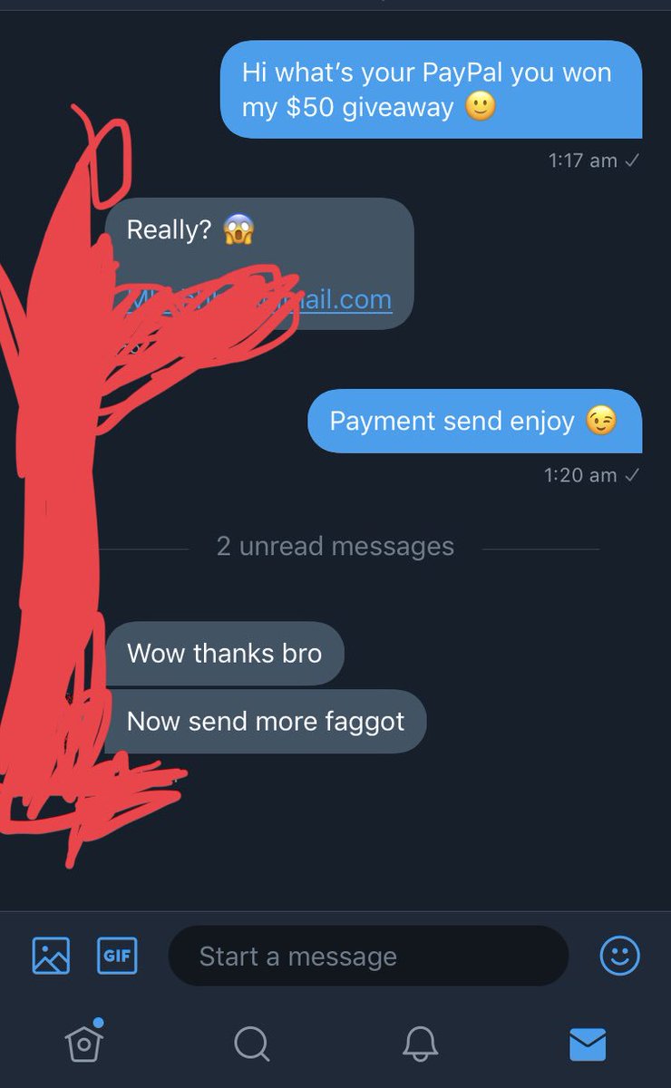 My first ever giveaway and the first person was an absolute cunt 😂😂😂😂😂