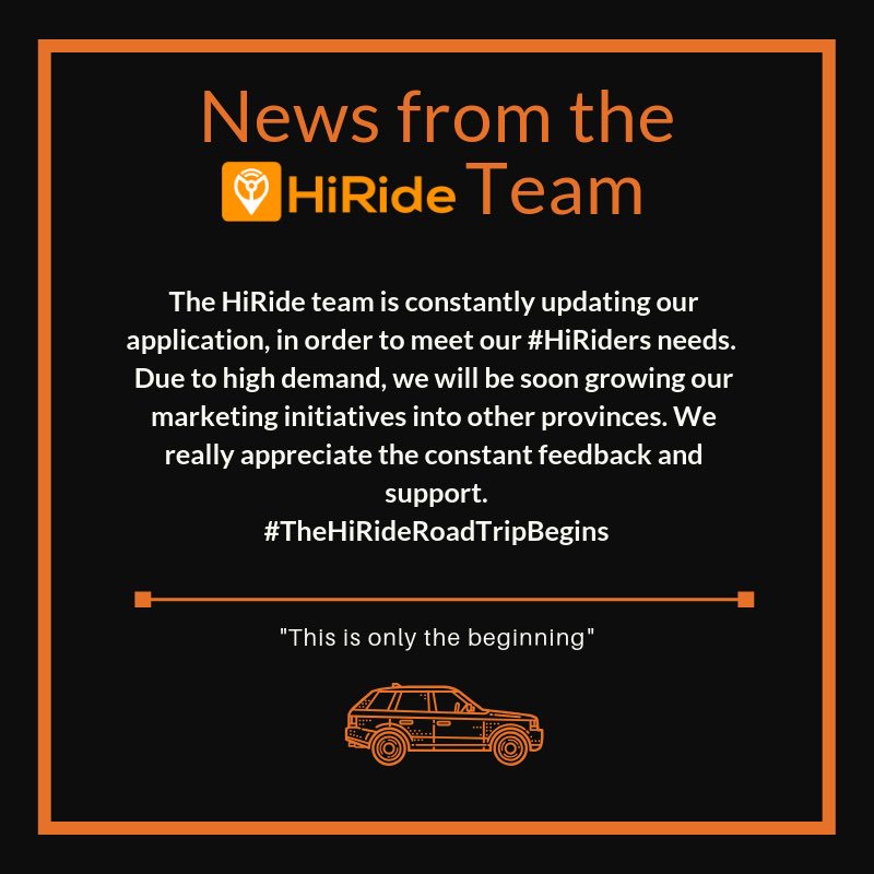 HiRides's tweet photo. Hey #HiRiders. This past week has been absolutely crazy. Thank you for choosing to join us on this journey. Our family has grown exponentially. With this in mind there will be major updates ahead. #familyfirst #staytunedformore #thisisonlythebeginning https://t.co/alTDO7Lbbb